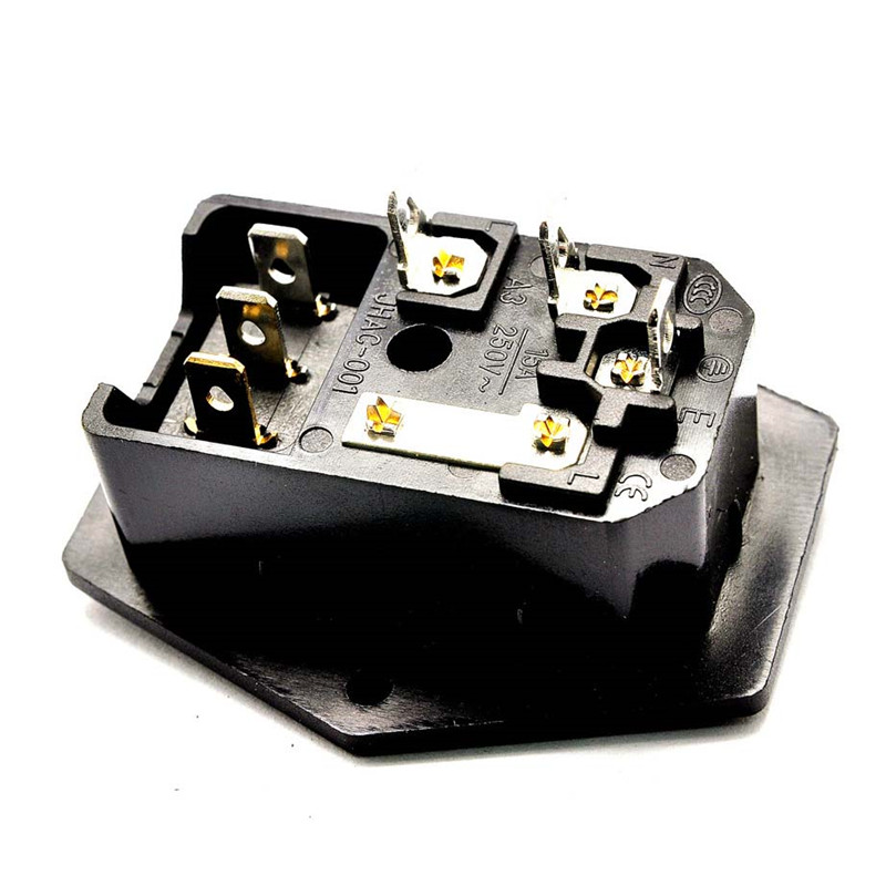 High Quality 10a 250v Inlet Module Plug Fuse Switch Male Power Socket 3 Pin Iec320 C14