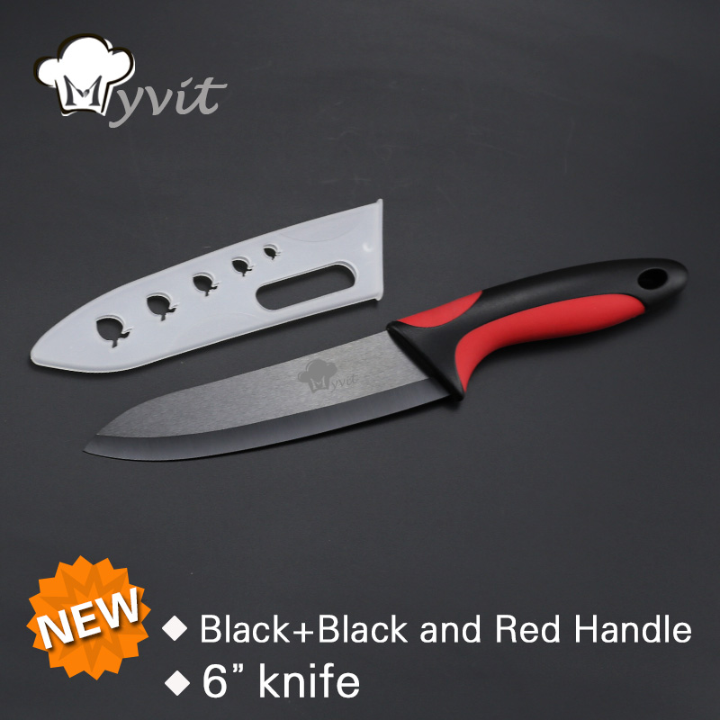 Image of Myvit Brand Ceramic Knife Fruit Knife Cooking Tools Single 3''/ 4'/' 5'/' 6''Black Blade 6 Color Handle Paring Kitchen Knives