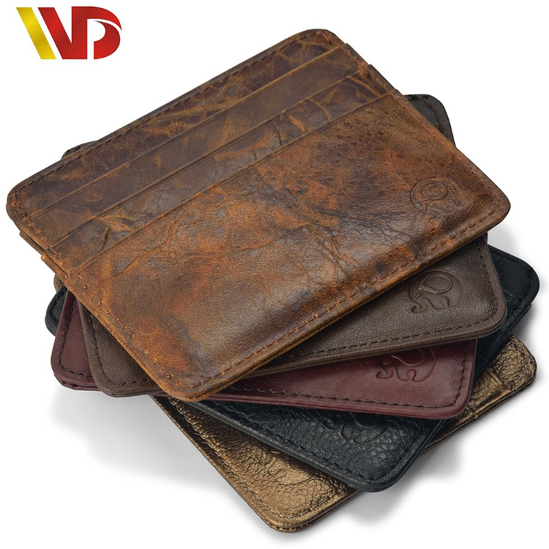 NEW Genuine Leathe magic wallet Credit Cart Wallet mini slim wallet card id holders man women