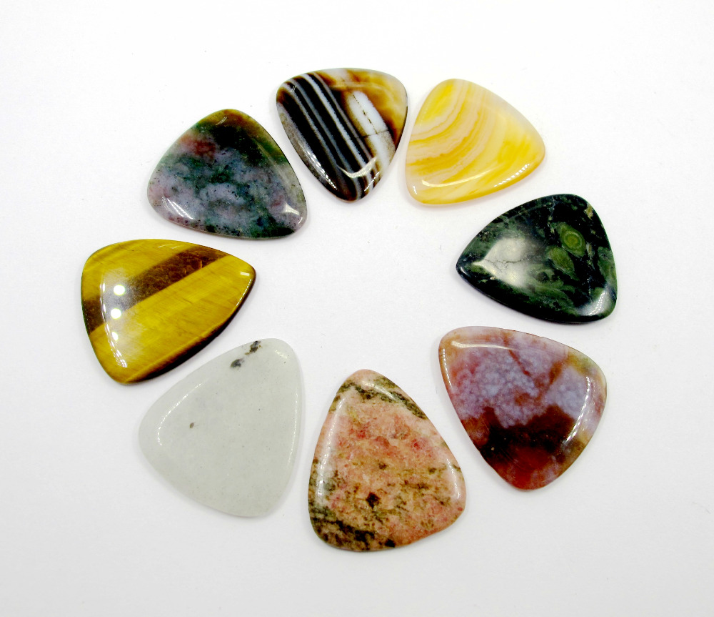 Wholesale Mixed Natural Stone Guitar Picks Finger Picks 5pcs/lot Mixed