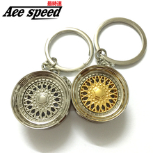 ACE-Aluminum Wheel Rim Keychain Creative Auto Part Car Keyring Key Chain Ring Keyfob Holder