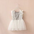 2015 Kids Girls Crochet Floral dresses Baby girl Tulle Lace tutu dress babies princess dress children