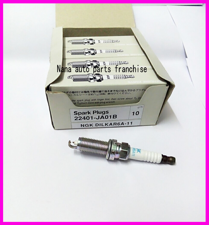 4pcs/lot Free shipping Twin Spark Iridium NEW Genuine Spark Plugs For Nissan 22401-JA01B NGK DILKAR6A11