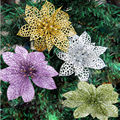 1X Christmas Flower Xmas Tree Decoration Glitter Hollow Home Wedding Party Decor