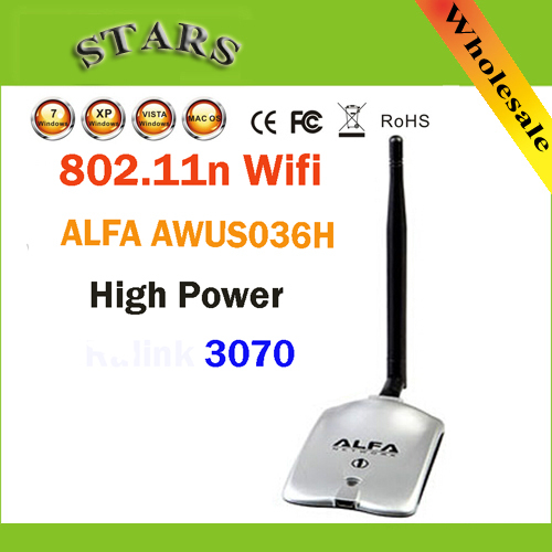 New 2014 High Power ALFA AWUS036H 1000MW WIFI Wireless USB Network Adapter 5DB Antenna with RT3070Chipset,Wholesale Dropshipping