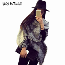 Winter Scarf Women’s Large Tassle Tartan Scarf Shawl Stole Plaid Woollen Cloth Scarf Cachecol Inverno#C811