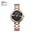 YADAN Noble Rose Gold Alloy Watch High Quality Waterproof Black Quartz Brand Watches Woman Luxury Gift