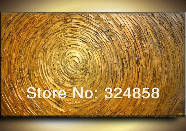 Golden yellow metaillic abstract modern heavy texture palette ...