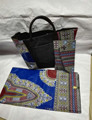 latest Hand Bag and Wax Fabric 3 Pcs Super Wax Cloth and Hand Bag African Wax