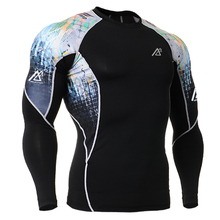 Double Sides 3D Print Mens Sublimation Printing Long Sleeves Compression Tight Shirts Bodybuilding Exercises T-shirt Breathable
