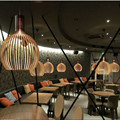 Modern Fashion European Hand Made Wood Pendant lamp for Restaurant Dining Room Creative Bird Nest Wooden