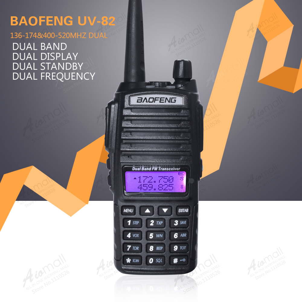 BaoFeng UV 82 Walkie Talkie Dual Band 136 174 400 520 MHz FM Ham Two Way