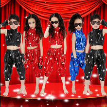 Modern children’s hip — hop jazz dance performing clothes boys and girls Five Star patent leather suit for Holiday celebrations