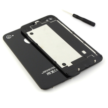 For iPhone 4 4G Compatible Back Glass Rear Door Battery Cover Replacement + screw/screwdriver white/Black