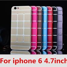 2014 New Fashion Tartan Plaid Pattern Design Aluminum Cell phones Case For iphone 6 4.7 inch Phone Cases free shipping