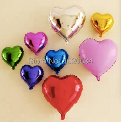 wholesale 100pcs/lot 10 Inch heart shape Balloon wedding mini foil balloon party decoration helium balloon