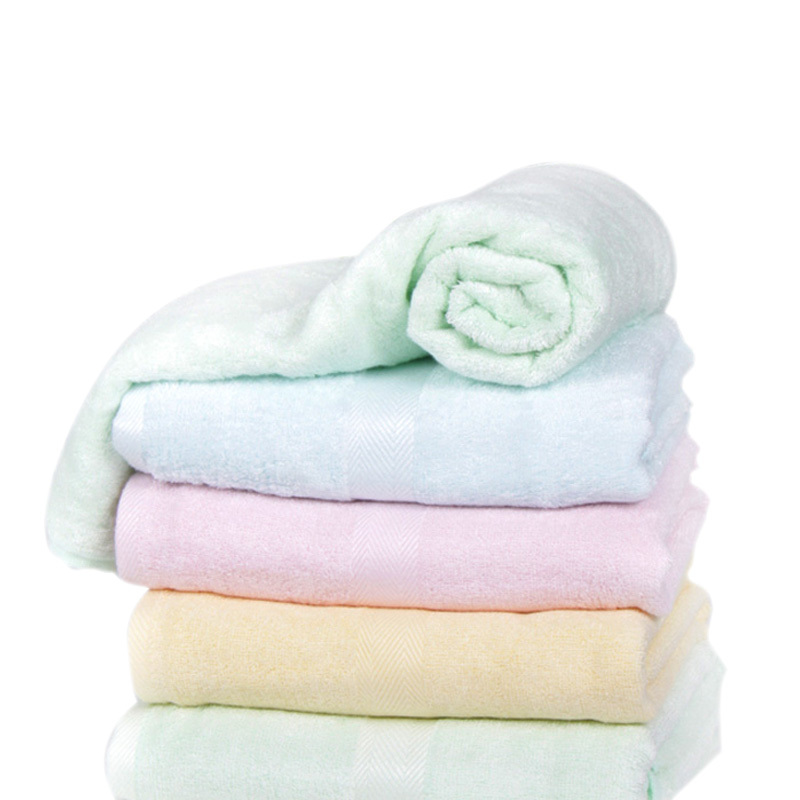 Baby towel bamboo fiber children towel four-color ...