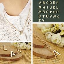 Fashion Women’s Metal Alloy DIY Letter Name Initial Link Chain Charm Pendant Necklace