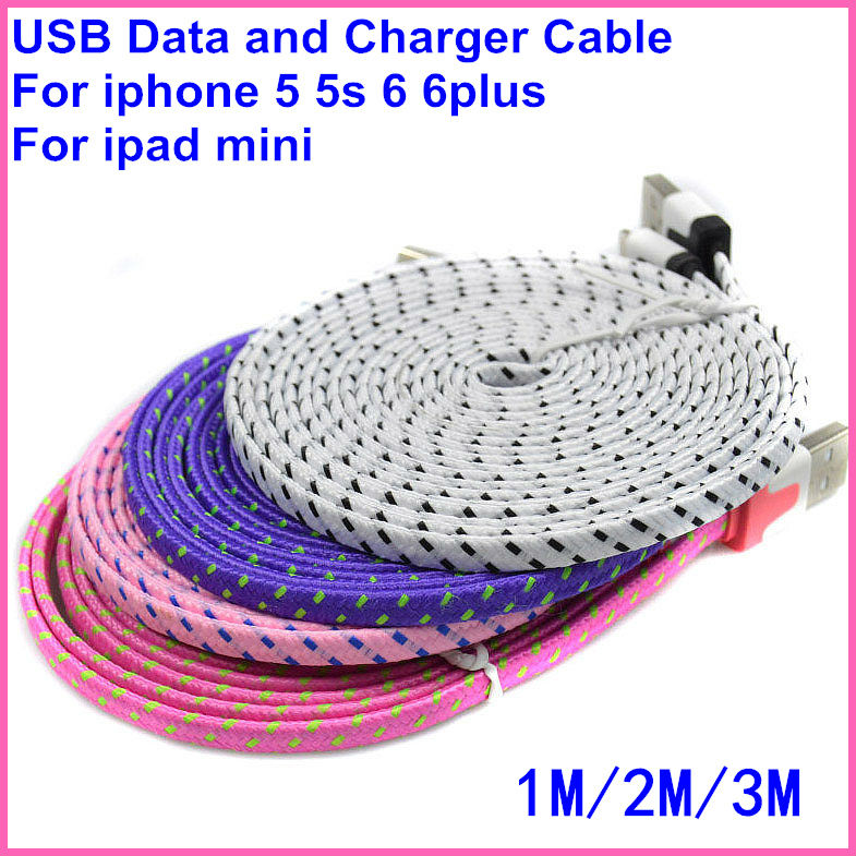 Image of 1M/2M/3M 10 Colours 8pin USB Data Sync Charger Cable Micro USB Data Sync Charger Cable Cord Wire for iPhone 5 5s 6 6Plus