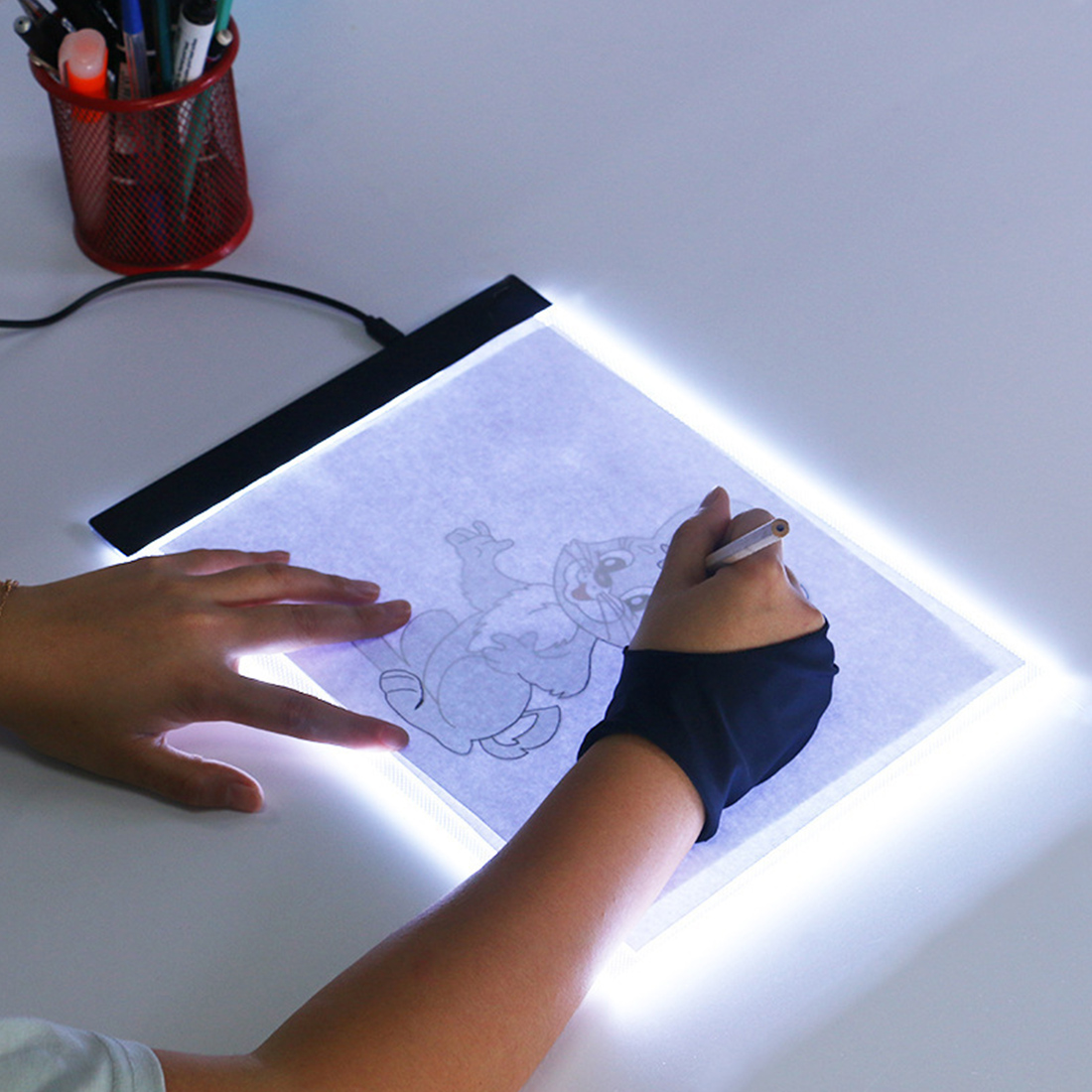 Almohadilla De Pintura De Luz Caja De Luz LED Almohadilla De Luz De Trazado Ultrafino Con Modo De Atenuaci/ón Tablero De Copia Alimentaci/ón Por Cable USB Para Artistas Dibujo Copia De Caligraf/ía