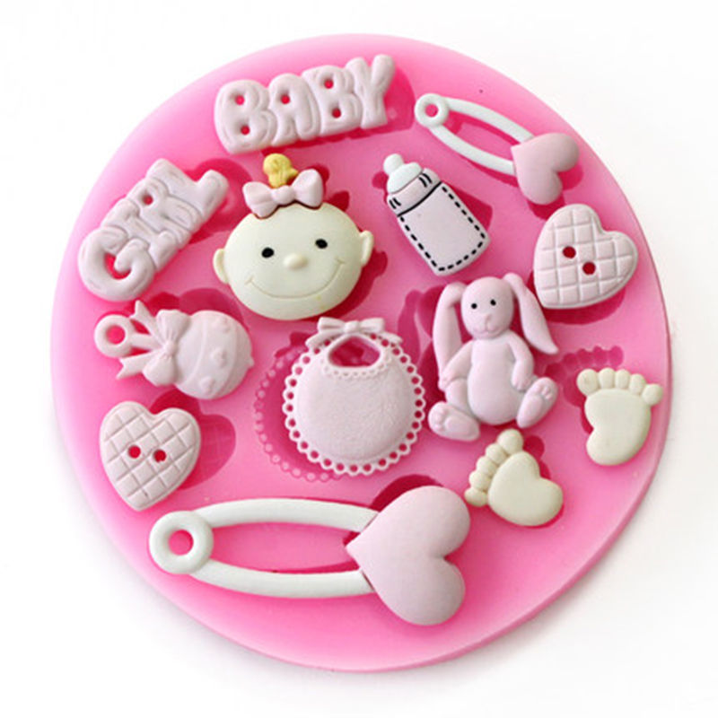 Image of Baby Shower Party 3D Silicone Fondant Mold For Cake Decorating sugar craft tools Free Shipping
