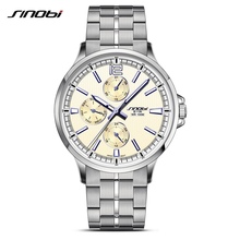 SINOBI Men’s Multifuncional Steel Watches Male Casual Sports Wrist Watches for Diving Swim Waterproof Luxury Brand Quartz Hours