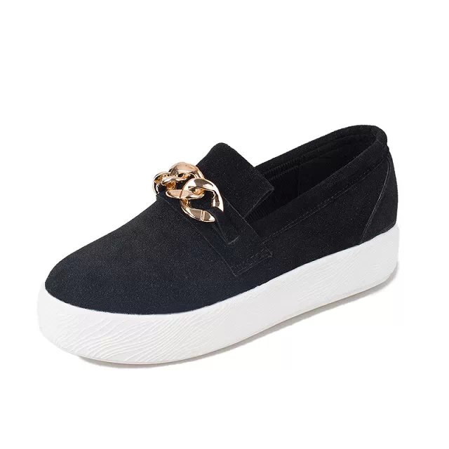 4 Colors NEW 2015 Women Platform Loafers Casual Artifical Leather Shoes With Metal Creepers Slip On Flats Spring Shoes Woman