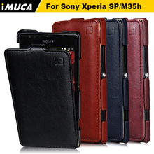IMUCA luxury vertical leather case cover for sony xperia sp m35h c5303 c5302 flip for sony