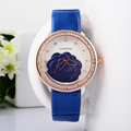 Classic Camellia Floral Women Elegant Leather Strap Dress Watches Quartz Girls Crystals Wrist watch 2 hands