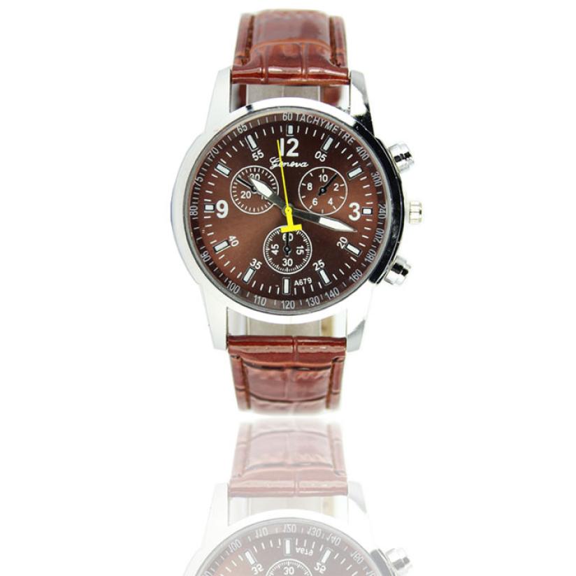 Image of D6li 2016 Hot Fashion Casual Sports Watch PU Leather Wristwatches Men Sports Watches Gift Watch Clock Relogio Feb23