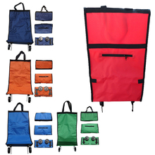 Rolling folding shopping cart portable shopping Cheap Big Capacity 40L foldable trolley bag with wheel Whosale Free shipping