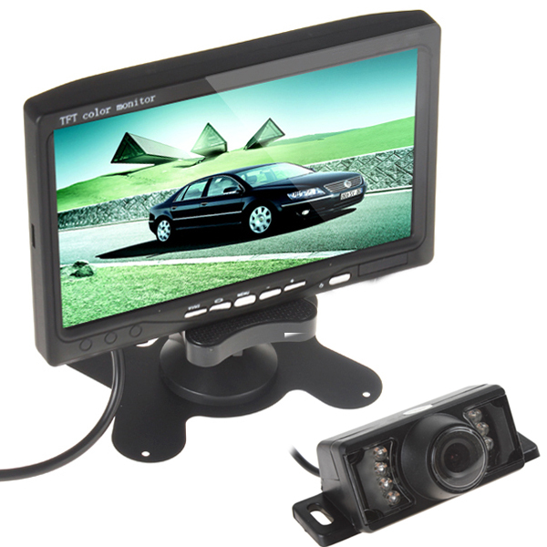 Image of Sale! 7 Inch TFT LCD Color Display Screen Car Rear View DVD VCR Monitor + 7 IR LED Lights Night Vision Rearview Reversing Camera