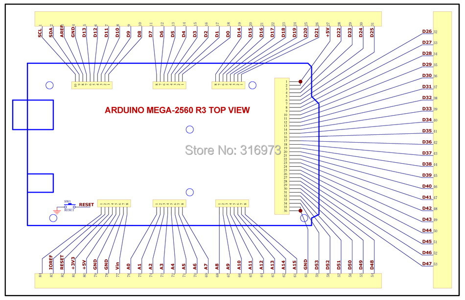 Принципиальная схема atmega2560