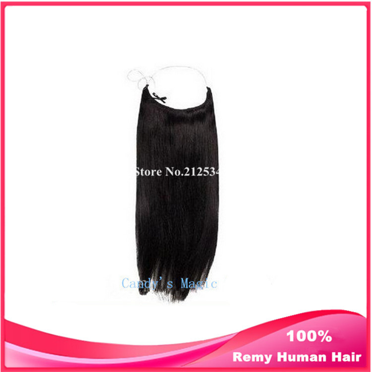Image of Fashion Style Flip in Hair Extensions Halo Hair Extensions Length 8-26inch All Colors Fast Shipping