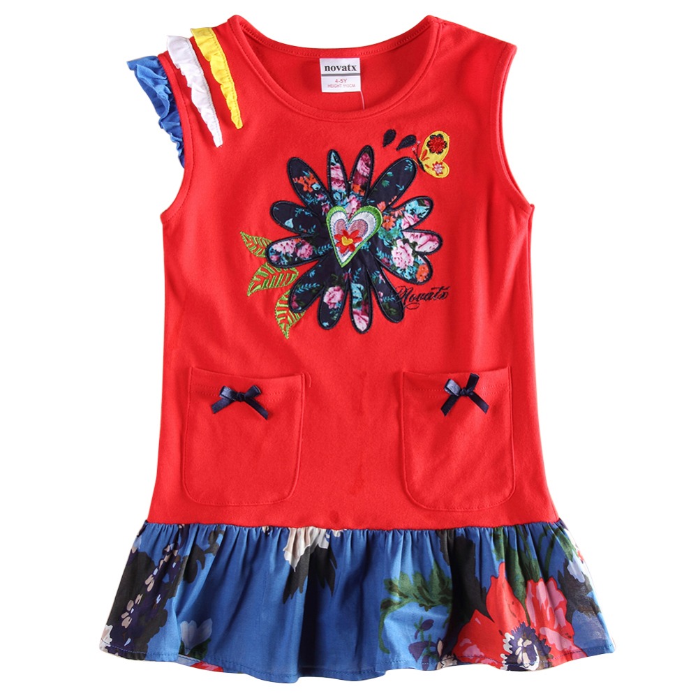 tutu dress 2015 nova new design girl dress summer sleeveless printed flowers and letter girl dress children clothes hot sale