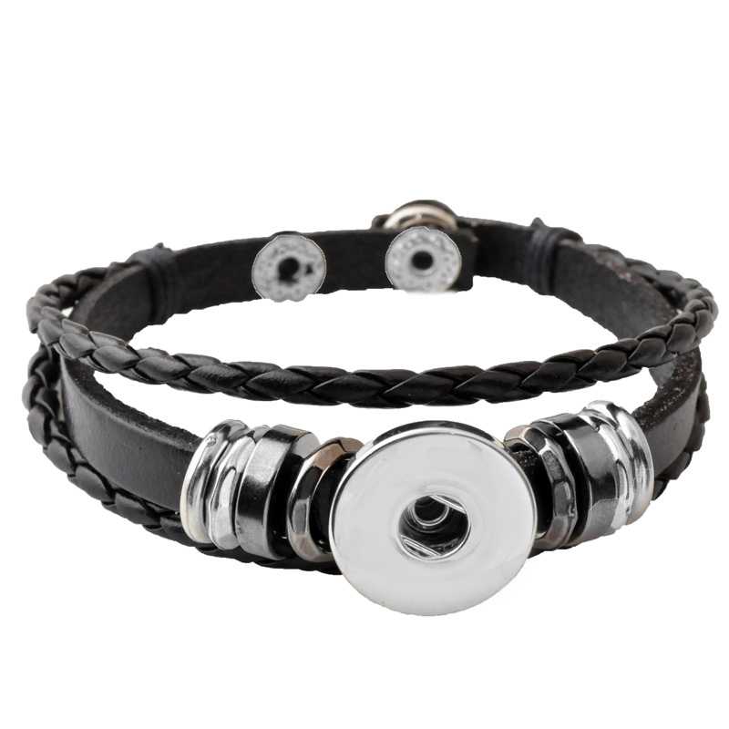 Image of P00646 Hot wholesale Snap Bracelet&Bangles 10 color High quality leather Bracelets fit 18mm DIY Rivca Snaps Button Jewelry