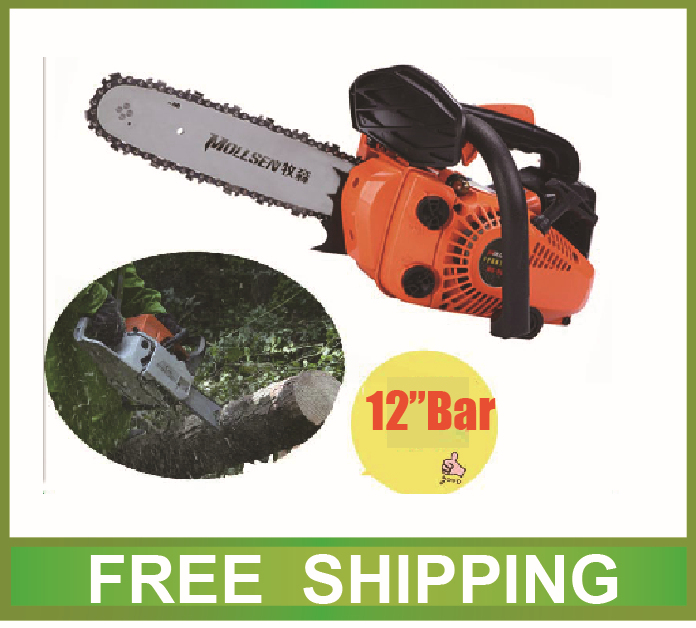25cc mini chainsaw gas powered 2500 chain saw with 12 bar chain orange red color accessories