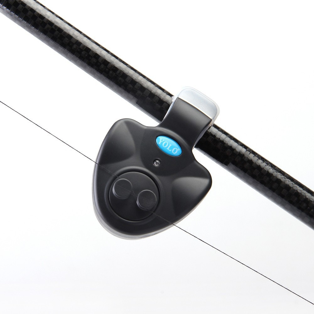 Image of Universal Practical Electronic Fish Sound Bite Finder Alarm LED Light Alert Bell Clip On Fishing Rod Color Black