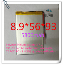 Полимер литиевая батарея 3,7 v, 895693 жестяная банка быть согласно требованиям клиента CE FCC ROHS сертификацией обращению