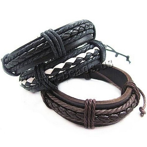 Image of Women Men PU Leather Bracelets Cuff Bangles Link Chain Charm Wristband Cool Casual Fashion Jewelry Accessories