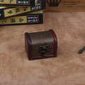 Retro Vintage Metal Lock Jewelry Treasure Chest Case Manual Wood Box Storage Box Vintage Flower Wood