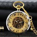 Luxury Mechanical Pocket Watch Open Face Skeleton Exquisite Men Women Pendant Necklace Chain Hand winding Casual