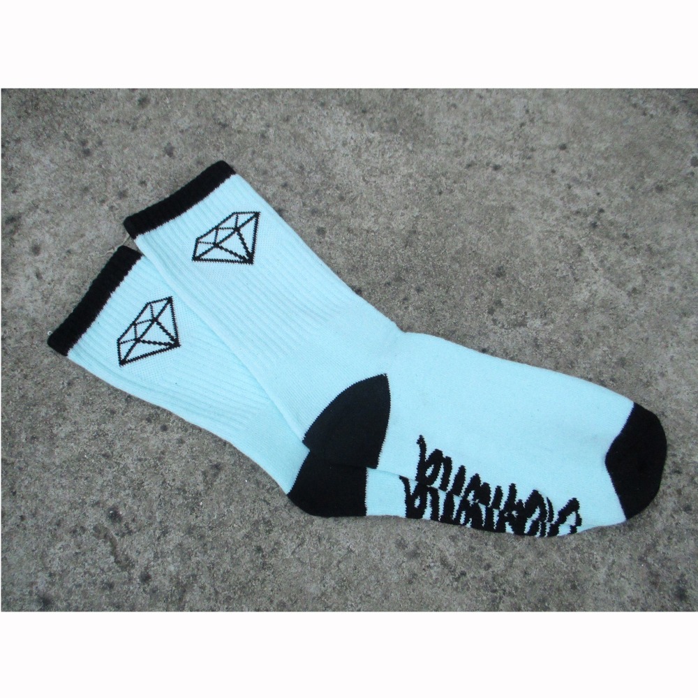 New Diamond calcetin terry skate basketball sport socks high quality cotton male half summer style brand