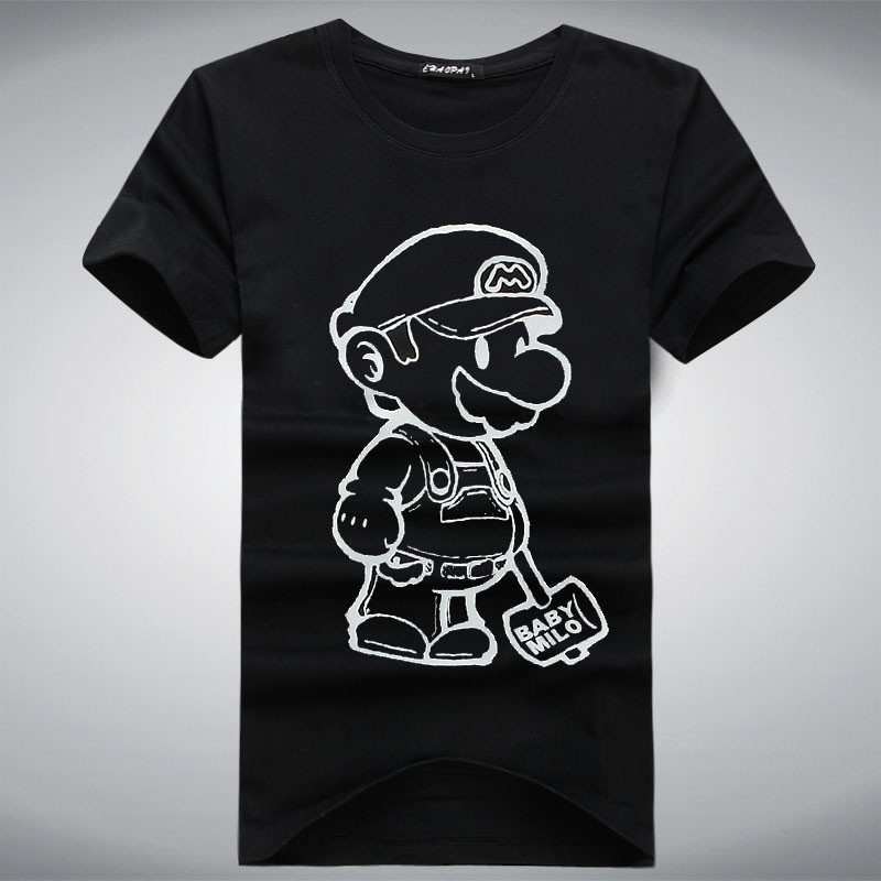 2015 New Super Mario Printing Men's T-shirts Cartoon Summer Fashion Me...