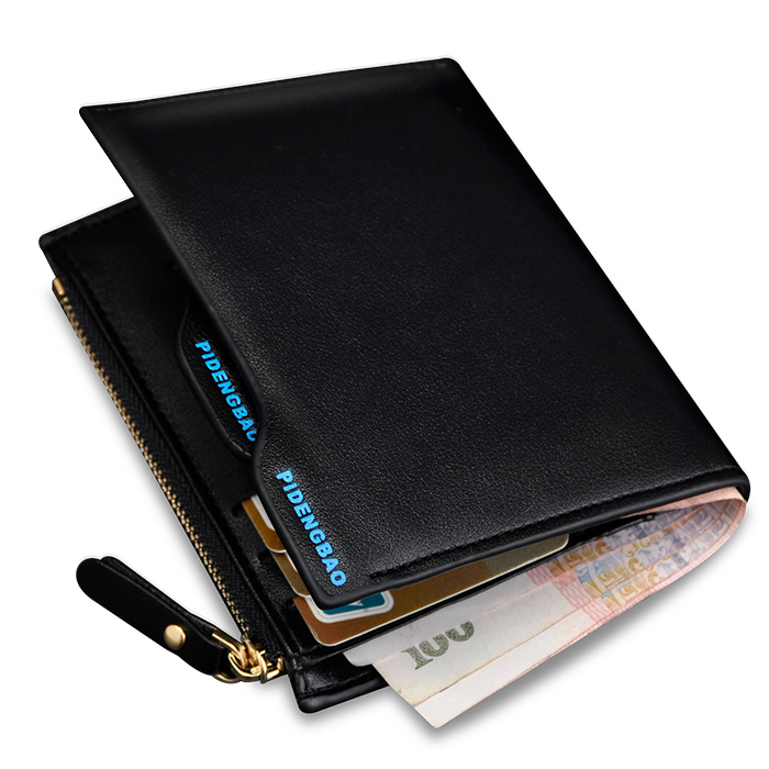 Paragraphs short vertical zipper wallet men tide multi-function young  edition cross section license wallet wallet card package