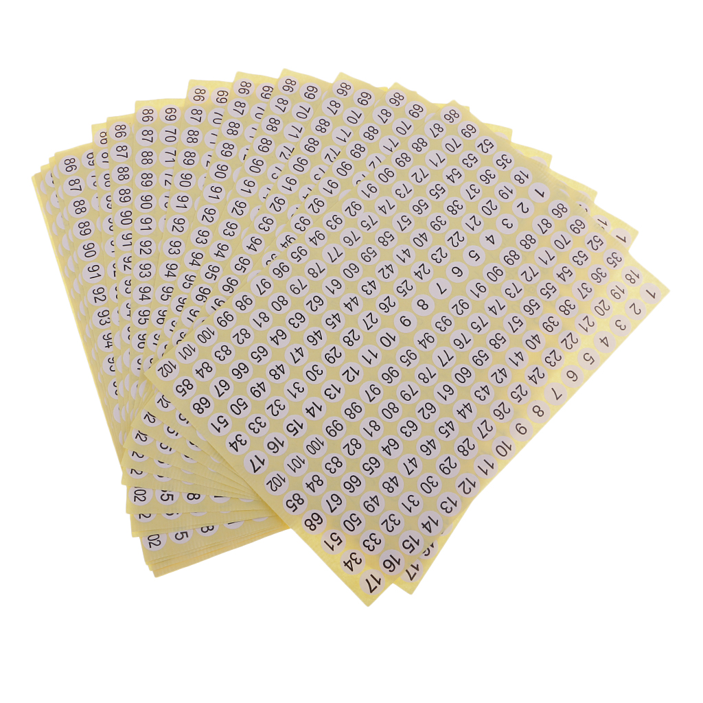 STICKY NUMBERED LABELS from 1-200 WHITE SELF ADHESIVE STICKE 0.39" 10 Sets 