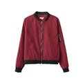 Autumn female coat solid color zipper jacket female fashion jackets Free Shipping