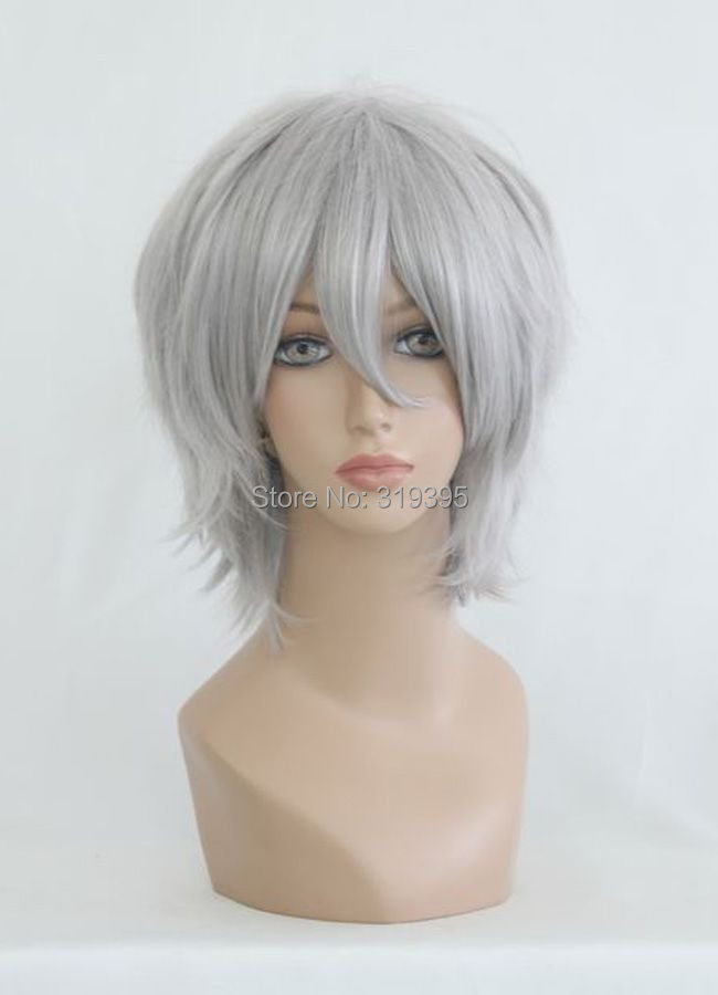 Cosplay Costume Wigs Inu x Boku Secret Service Miketsukami soushi Axis powers Prussia Short Party Hair 35cm grey white
