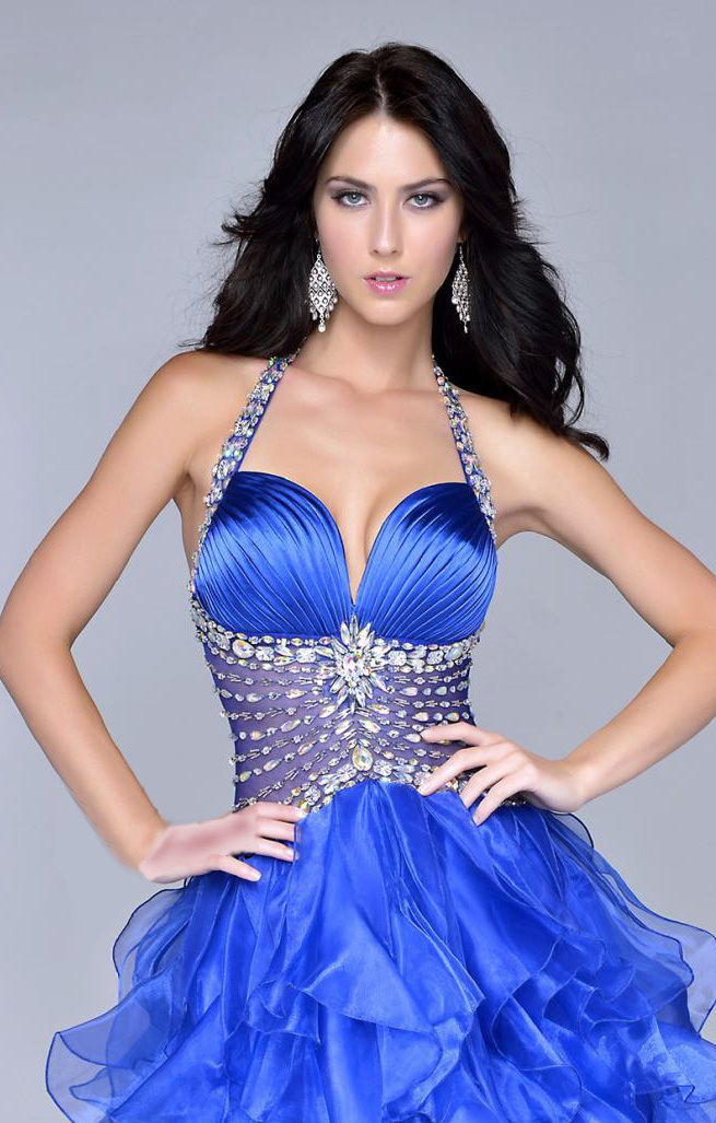 Vestidos de gala 2015 nueva sexy novia real azul borgoña alto bajo vestido de fiesta opacidad