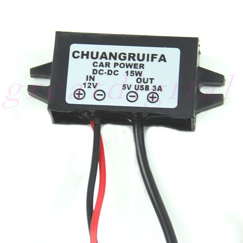 USB Car Power Adapter DC 12V to 5V 3A 15W Waterproof DC ... - 500 x 500 jpeg 30kB